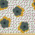 thumbnail image 2 of Ambesonne Tropical Fabric by the Yard Microfiber, Digital Flower With Shade, 2 Yards, Marigold Magenta White, 2 of 2