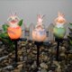 thumbnail image 4 of Luces de patio para exteriores con carga solar, decorativas, con sensor de noche, para jardín, creativas, de resina, con forma de conejo, lámpara LED de ambiente animal, 4 of 5