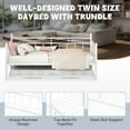 thumbnail image 4 of PAPROOS Daybed with Trundle Included, Twin Size Metal Daybed Frame with Pull out Trundle Bed, No Box Spring Needed, White, 4 of 10