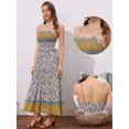 thumbnail image 2 of DARING DIVA Women's Boho Floral Spaghetti Strap A Line Maxi Dresses M Pink, 2 of 6