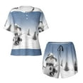 thumbnail image 4 of Lsque Snowman And Christmas Tree Women's Short-Sleeved Pajama Set - 2 Piece Soft and Lightweight Sleepwear Set-Small, 4 of 9