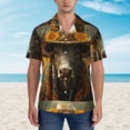 thumbnail image 2 of Balery Sunflower Cowboy Hat Cow Camisas hawaianas de manga corta para hombre, camisas playeras de corte holgado, camisas de vacaciones con botones,X-Large, 2 of 7