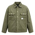 thumbnail image 6 of Goodtrade8 Winter Jackets for Men Button Cool Denim Jacket with Pocket Casual Solid Color Long Sleeve Collared Winter Coats for Men, 6 of 6