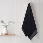 GLAMBURG Ultra Soft Oversized 2 Pack Bath Towel Set 28x55 inches, 100% Cotton Large Bath Towels, Highly Absorbant Compact Quickdry & Lightweight Towel, Ideal for Gym Travel Camp Pool - Black