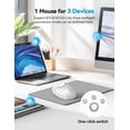 thumbnail image 3 of TECKNET Ergonomic Mouse, Rechargeable 2.4G+Bluetooth Vertical Mice 6 DPI Adjustable, Wireless Optical Carpal Tunnel Mouse Right Hand, Multi Device for Laptop, PC, Computer, MacBook, iPad - White, 3 of 7