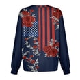 thumbnail image 5 of 4th Of July Trendy Jackets for Women Scrubs Jacket Snap Front Flag Floral Print Long Sleeve US 250th Anniversary Scrubs Tops Working Nurse Uniforms with Pockets, 5 of 5