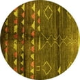 thumbnail image 1 of Ahgly Company Indoor Round Oriental Yellow Industrial Area Rugs, 6' Round, 1 of 4