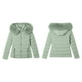 thumbnail image 6 of Sakmal Quilted Jackets for Women Warm Puffer Hooded Plus Size Down Jackets Parka Overcoat Long Green Waterproof Coats for Women, 6 of 9