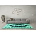 thumbnail image 3 of Ahgly Company Indoor Rectangle Medallion Turquoise Blue Traditional Area Rugs, 5' x 8', 3 of 4