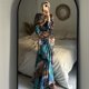 thumbnail image 2 of Vestido de otoño con cintura plisada y estilo exótico que adelgaza, de manga larga y largo medio para mujer, 2 of 6