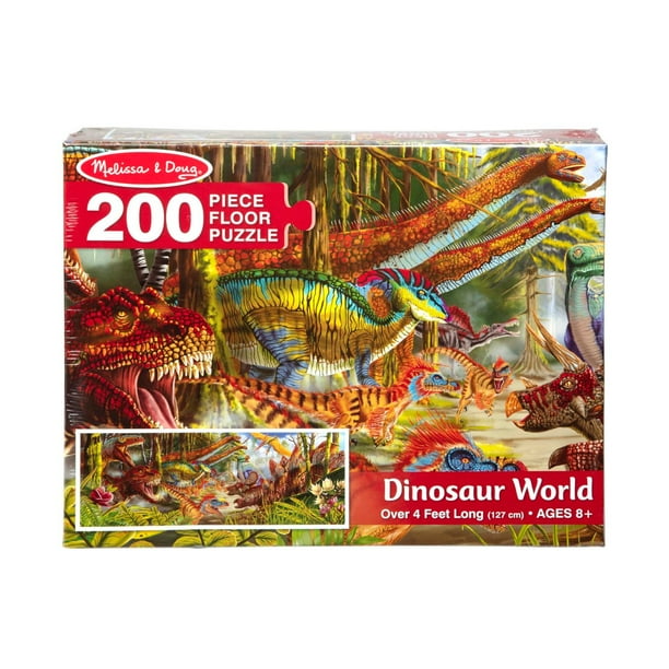 Melissa & Doug Dinosaur World Jumbo Jigsaw Floor Puzzle (200 pcs, over 4 feet long) Walmart
