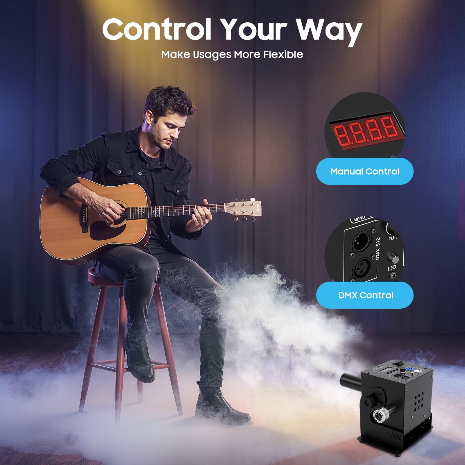 1 PCS Smoke Machine for bars, banquets, weddings, dances, hotels, light parties, holidays,  Fog Machine, CO₂ Air Column Machine, Black