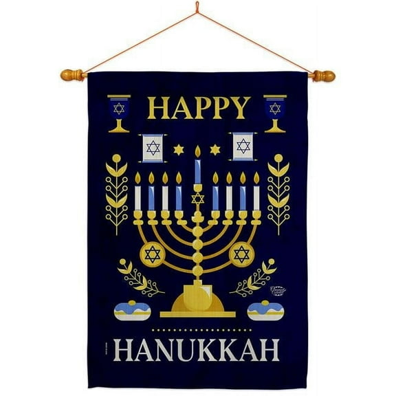 Ornament Collection HS190012-BO-03 28 x 40 in. Joy of Hanukkah House Flag Set Wintertime Double-Sided Decorative Vertical Flags & Decoration Banner Garden Yard Gift