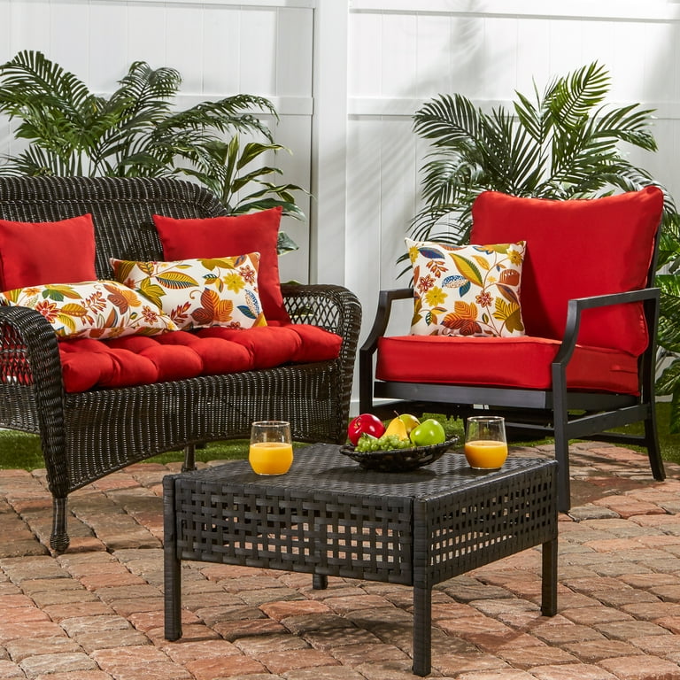 Greendale Home Fashions Salsa Red 44 x 17 Outdoor Bench Seat