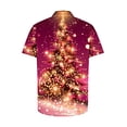 thumbnail image 4 of JURANMO Christmas Shirts for Men Fashion Glitter Xmas Trees Print Hawaiian Shirt Casual Button Down Lapel Short Sleeve Tees Tops Pink S Back To College Deals, 4 of 6