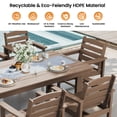 thumbnail image 4 of KINGYES 5 Piece Patio Dining Set for 4, HDPE Outdoor Table and Chairs Set with Umbrella Hole, Brown, 4 of 9