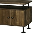 thumbnail image 3 of Metal Frame Rustic Oak & Black Tv Stand With 4 Open Compartments Door Storages For 50 - 59 Inch Tvs Finish, Compartment And Storage, Fits 50-59 Flat Screen, 3 of 4