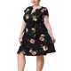 thumbnail image 1 of Vestido de talgrande pamujer con cuello en V y cinturón de verano vestidos florales Negro 1X, 1 of 6