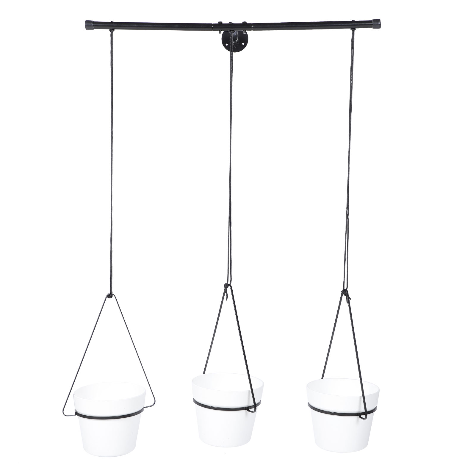 FRCOLOR Indoors Hanging Flower Pot Ceiling Hanging Planter 60x17cm Black