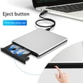 thumbnail image 4 of Portable Slim External USB 3.0 DVD CD Drive Burner Reader Player For Laptop PC for Win10/8.1/8/Vista/7/Windows2K/XP/2003, Linux, Mac 10 OS system, 4 of 7