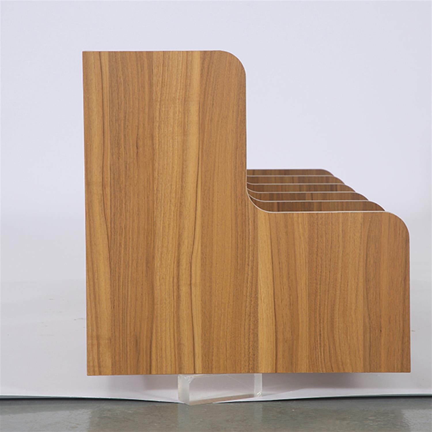 Demi Bonn 6 Tier Bookshelf with Anti-Drop Panel, Corner Bookcase Storage Organizer, 64" Tall Display Standing Shelf Unit for Bedroom, Living Room, Brown