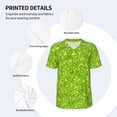 thumbnail image 3 of Uemuo Lime green glitter Print Mens Polo Shirts Baseball T-shirt Performance Short Sleeve Golf Shirt Moisture Wicking Athletic Casual Collared T-Shirt-Small, 3 of 7