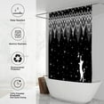 thumbnail image 2 of Modern Farmhouse Tassel Shower Curtain Liner, Black Boho Bath Curtain Set, Abstract Geometric Shower Curtain for Bathroom Decor, with Hook Size 72"x84" for Home Bathtubs Decoration, 2 of 6