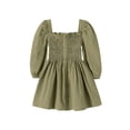 thumbnail image 1 of Vestido Happy Town para niña pequeña, manga larga, algodón, verde, 18-24 m, 1 of 7