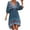 Navy Womens Summer Dress, variant on USSUMA Dresses For Women Party Casual,Women Bohemian Summer Dresses V Neck 3/4 Long Sleeve Ruffle Floral Flowy Boho Babydoll Mini Short Beach Dress