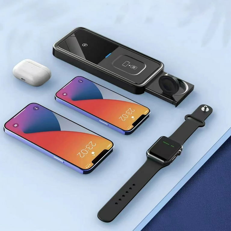 Back to School Supplies Dqueduo Electronics Portable Press Type 15W Desktop Wireless Charger Cell Phone Watch Three In One Wireless Charger Hidden