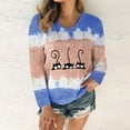 thumbnail image 1 of Hauts d'Entraînement pour Femmes, T-Shirt à Col Rond Imprimé Patchwork avec Nœud, Blouse Décontractée en Liquidation, 1 of 7