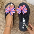 thumbnail image 6 of Dakaela Womens Arch Support Flip Flops Ladies Flag Bow Comfortable Yoga Mat Cushion Walking Thong Sandals for Vacation Shopping Red 9.5, 6 of 8