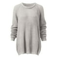 thumbnail image 2 of Vedolay Pullover Sweaters for Women 2023 Fall Casual Long Sleeve V Neck Ribbed Knit Pullover Sweater,Gray XXL, 2 of 4