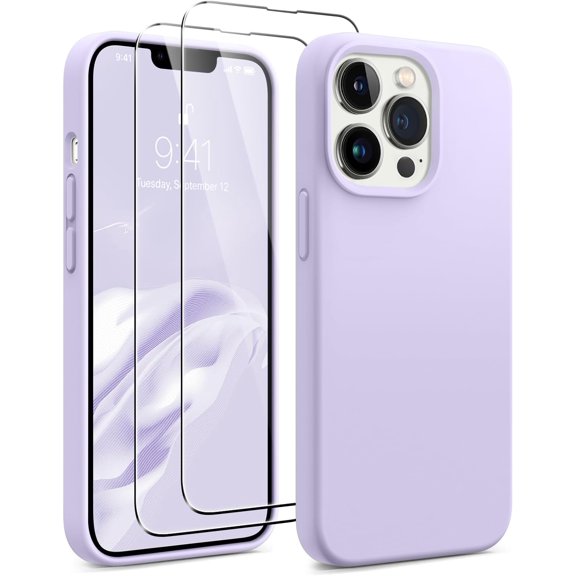 Magnetic for iPhone 13 Pro Phone Case, [Compatible with MagSafe][Military Shockproof Protection] Silicone Case with Soft Microfiber Lining, Camera & Screen Protection 6.1 inch, Cloud Purple