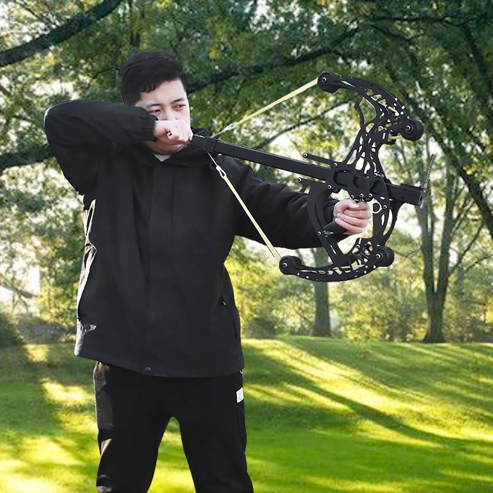 Runzkzy Mechanical Compound Bow with Steel Ball Crossbow and Long Rod Recurve Design for Hunting and Archery