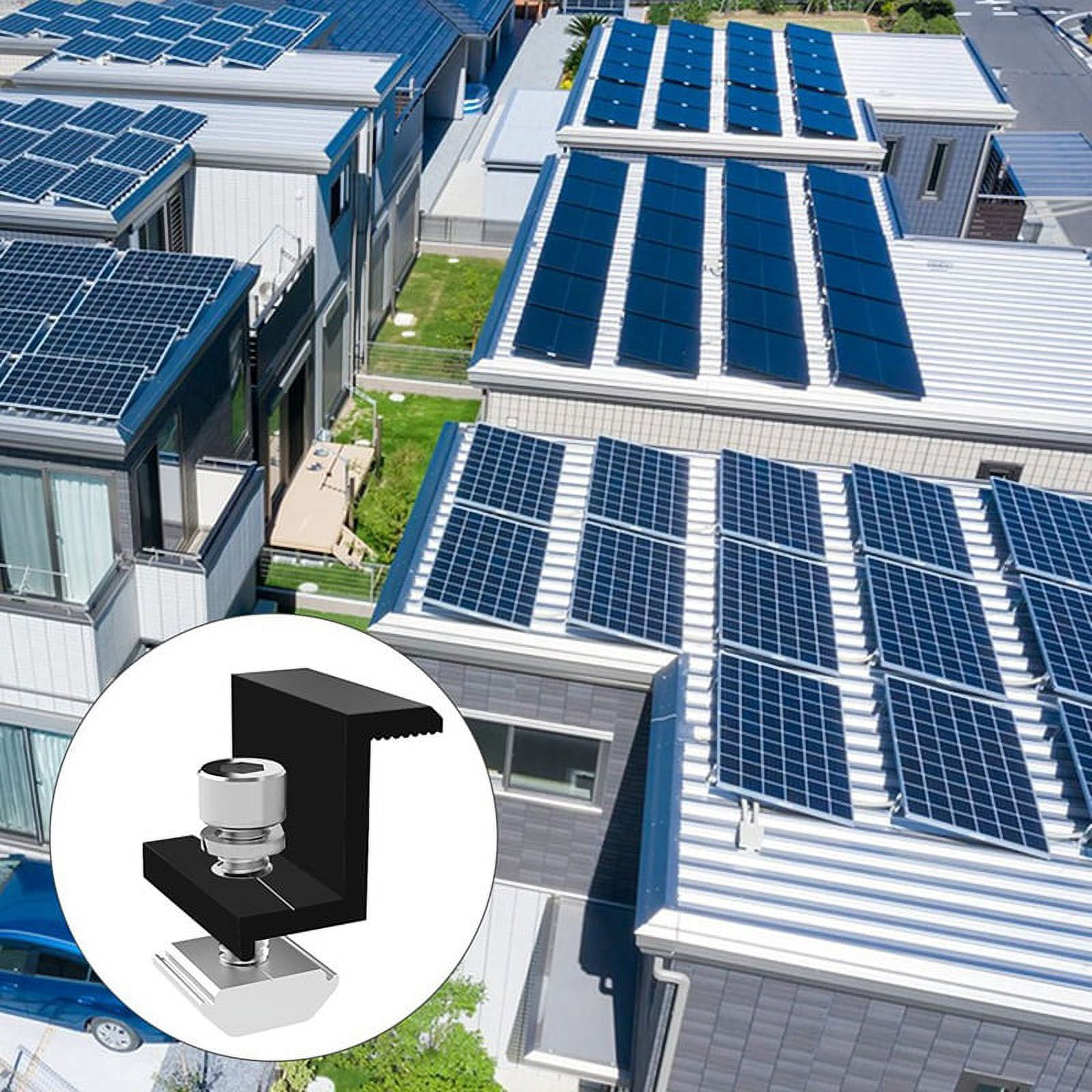 12 Pack Solar Module Holder End Clamp, End Clamp for Mounting Solar Panel, Side Clamp for PV Solar Module Fixings 30Mm