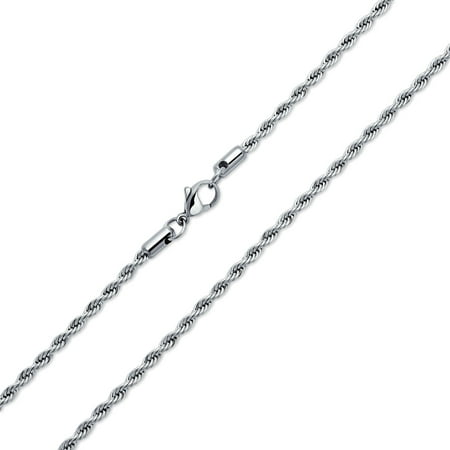silver rope chain mens 20 inch