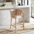 thumbnail image 4 of Pemberly Row Solid Wood and Cotton Counter Stool in Natural/White, 4 of 11