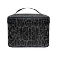 thumbnail image 4 of HELLHERO Large Capacity Large Makeup Organizer Polyester Travel Cosmetic Makeup Bag Brush Slots Travel Make Up Organizer(Dark Leopard Print), 4 of 6