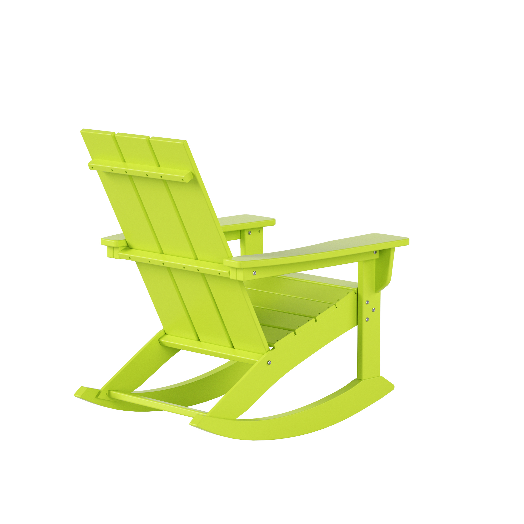 GARDEN Set of 2 Modern Plastic Outdoor Rocking Chairs for Patio Porch, Lime