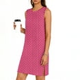 thumbnail image 4 of YHAJDS Sleeveless Dress for Women Round Neck Polka Side Slit Tank Pullover Dress, 4 of 5
