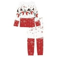 thumbnail image 2 of Renewold Christmas Matching Pajamas for Family Sets 2 Pieces Pj Joggers Walking Lounge Set Cute Snowman Snowflake Winter Pullover Sleepwear for Men Size 5XL, 2 of 5