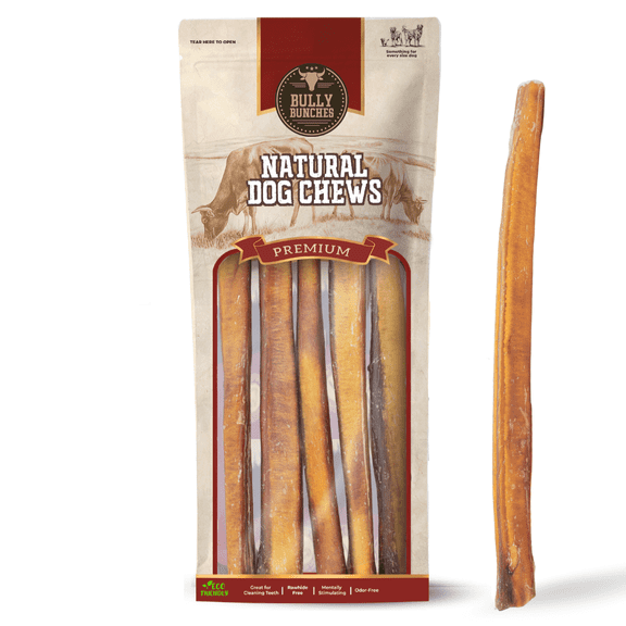 Bully Bunches Premium 12 Inch Thick Bully Stick - 5 Pack