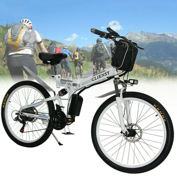 CLIENSY Folding 26" Electric Bicycle City Mountain Bike 350W 36V