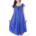 thumbnail image 2 of Sakmal Nightgowns Women Lace Victorian House Dress Blue Short Sleeve Nightgowns for Women, 2 of 9