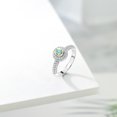 thumbnail image 4 of Gem Stone King 925 Sterling Silver Mercury Mist Mystic Topaz and White Moissanite Engagement Ring for Women (1.11 Cttw, Round 5MM, Available in Size 5, 6, 7, 8, 9), 4 of 6