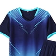 thumbnail image 3 of Karoyedx Little Boys Tennis Outfits Boys Short Sets - 2 Piece Active Performance Short Sleeve Athletic Shirts and Gym Shorts With Elastic Waistband Navy Size,13-14 Years, 3 of 3