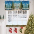 thumbnail image 4 of Winter Christmas Valances for Windows, 54 x 18in, Xmas Tree Pelican Seashell Ocean Beach Rod Pocket Kitchen Valance Curtain Light Filtering Window Treatments for Living Room Bedroom, 1 Panel, 4 of 7