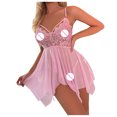 thumbnail image 3 of Puntoco Women Lingerie Lace Babydoll Mesh Nightgown Chemise Boudoir Nighty Sleepwear, 3 of 6