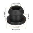 thumbnail image 2 of Uxcell 10Pcs Snap Rubber Grommet Plug Mount Dia 8mm ID 5.5mm Seal Anti-Scratch Electrical Box Cable Pipe Black, 2 of 6